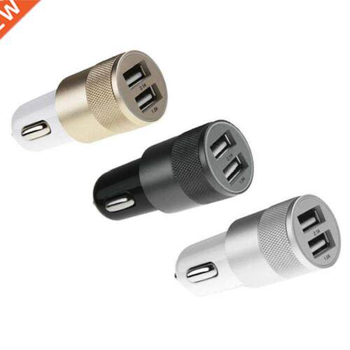 Car Charger of dual USB Alloy Car Charger Cigarett Lighter f