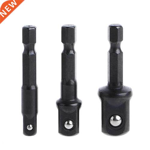 3Pcs+Drill+Socket+Adapter+Set+Hex+Shank+to+1/4