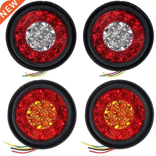 Hot sale 1Pc 12V car 4" Round Red/Amber 16-LED Truc