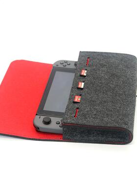 Felt Storage Bag Portable 1 Host + 5 Game Memory Card Slots