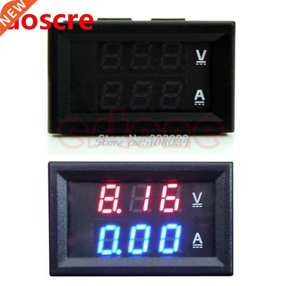 DC 100V 10A Voltmeter Ammeter Blue + Red LED Amp Dual Digita
