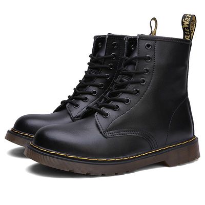 Women Genuine Leather Boots Martens Boots Shoes High Top Fas