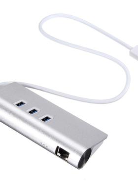 Alu 3 Ports USB 3.0 Hub LAN RJ45 Adapter Gigabit Ethernet