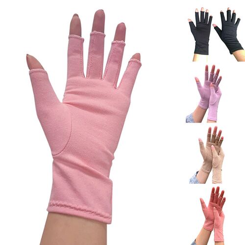 1 Pairs Anti Arthritis Pain Relief Gloves Men Women Half Fin