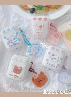 For AirPod 1 2 Case  Dog Transparent Clear Cute Cartoon