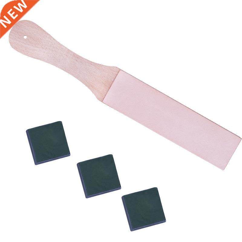 Knife Sharpener Wooden Handle Leather Sharpening Tools Strop