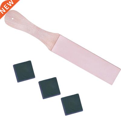 Knife Sharpener Wooden Handle Leather Sharpening Tools Strop