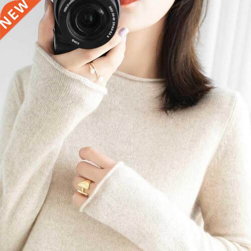 2021 women's leisure cashmere roll neck long sleeve
