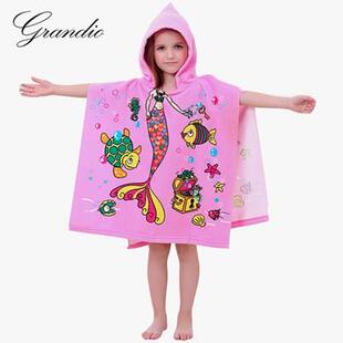 Baby Hooded Bath Towel Poncho Children Kids Bathrobe Towels