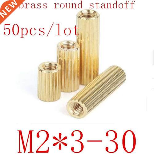 50pcs M2*L L=3mm to 30mm 2mm thread Brass Round Standoff Spa