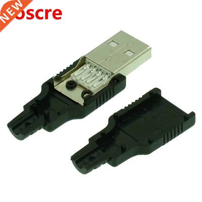 10Pcs USB A wire-type male USB type A male three-piece plast