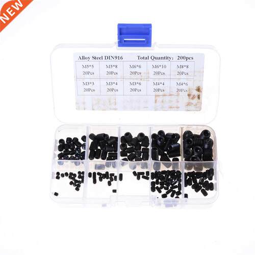 200pcs Wood Screws Allen Head Socket Hex Set Grub Screw Asso