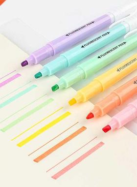 6pcs/set Highlighter Pen Marker Brush Pens Fluorescent Pen D