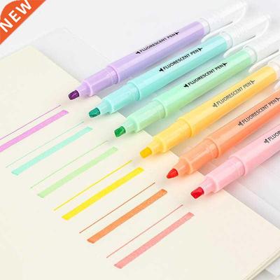 6pcs/set Highlighter Pen Marker Brush Pens Fluorescent Pen D
