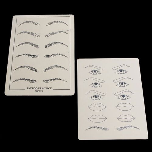 2Pcs Synthetic Flexible Eyebrow Lips Tattoo Designs Practice