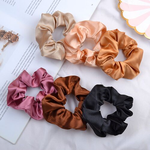 3.9 inch Women Silk Scrunchie Elastic Handmade Multicolor  H