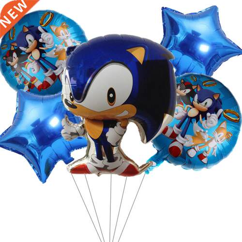 5pcs Sonc ball star alumnum flm balloon set hedgehog ball
