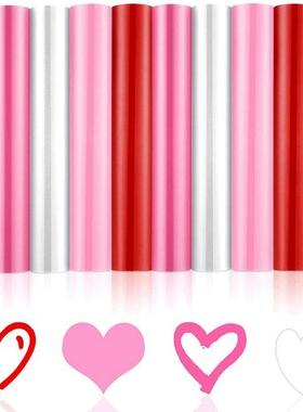 10 Sheets Heat Transfer Vinyl 12 X 10 Inches PU Red Pink Whi