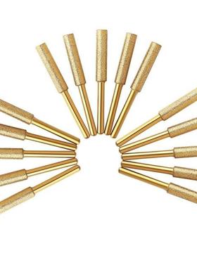 18Pcs Diamond Chainsaw Sharpener Titanium Plated Burr Stone