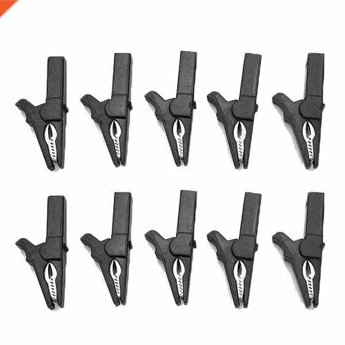 10Pcs Red & Black Alligator Clips Test Probe Lead Crocod