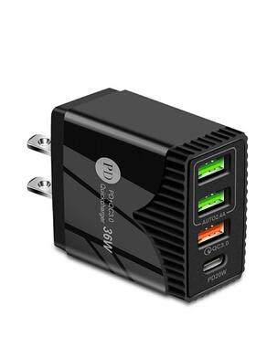 4 Ports EU/US Plug PD USB Charger 20W Type C Quick Charge 3.