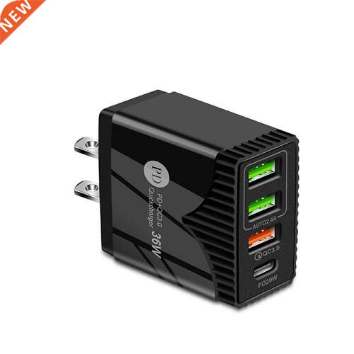 4 Ports EU/US Plug PD USB Charger 20W Type C Quick Charge 3.