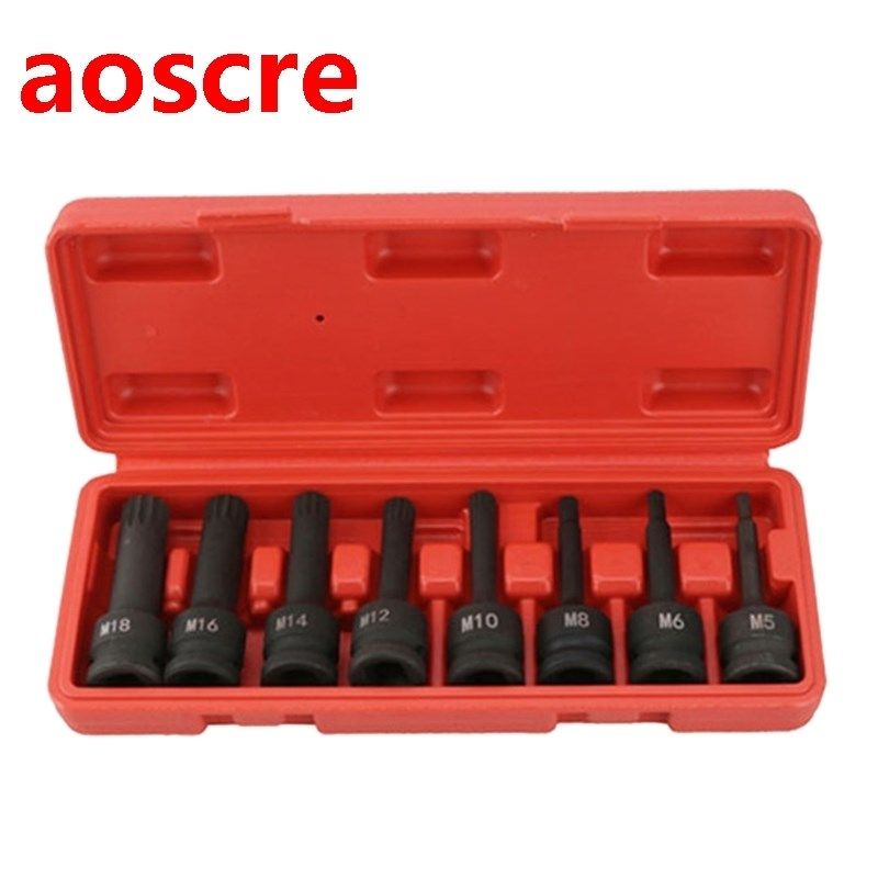 8Pcs Twelve Angle Sleeve Set Torx Bits Screwdriver Socket Wo
