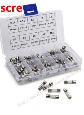 100pcs/set 10Values Fast Quick Blow Glass Tube Fuses Assortm