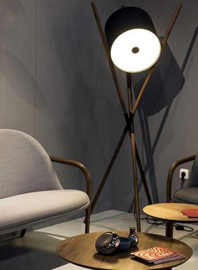 Nordic Walnut Solid Wood Triangle Floor lamp mon lying dr