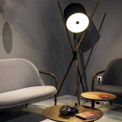 Nordic Walnut Solid Wood Triangle Floor lamp mon lying dr