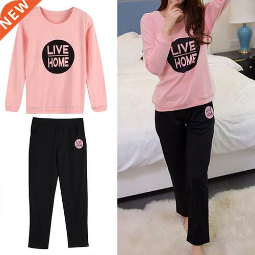 Pajamas Sets Spring Autumn Carton Women Long Sleeve Sleepwea