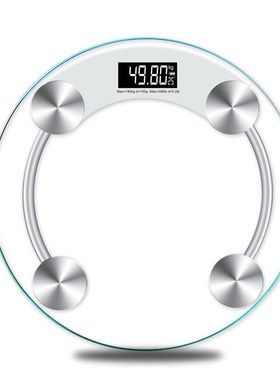 Round Electronic Weight Scale LCD Display Toughened Glass