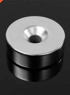 2Pcs 30mm x 10mm Hole 6mm N35 Ring Loop Countersunk Magnets