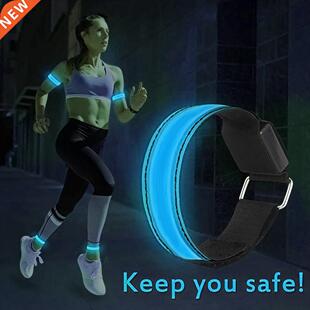 LED Armband Adjustable Wristband Reflective Flashing Strips