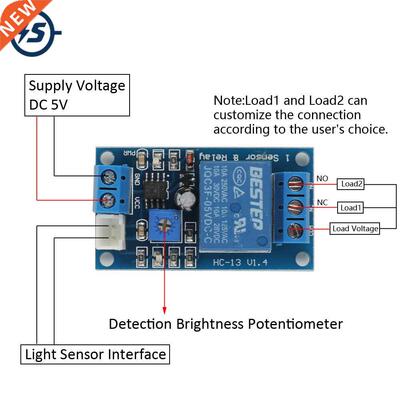 Photoresistor Rely Supply Voltge DC 5V/12V NC Output Lod