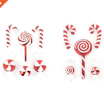 Christmas Decorations Red and White Candy Lollipop Small Sti