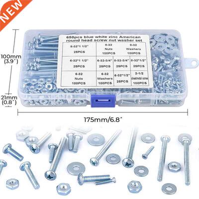 650pcs Amercan Cross Pan Head Machne Screws Carbon Steel B