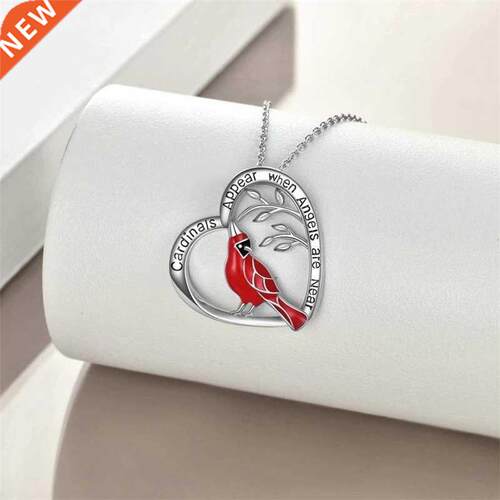 1pc Cardinal Parrot Moon Necklace Red Bird Cardinals Appear