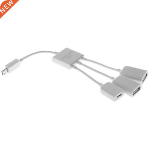 Micro USB Hub OTG Host Cable , 3 in 1 Micro USB Male to Fema