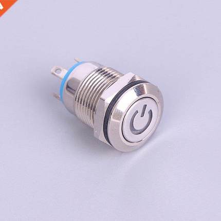 12mm 5/12V Waterproof Metal Push Button Switch With LED ligh