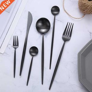 Matte Black Cutlery Set Stainless Steel Flatware Set Kitchen