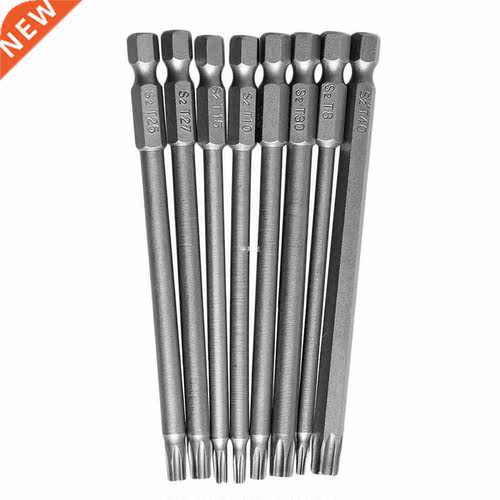 8Pcs T8-T40 100mm Magnetic Torx Screwdriver Bits 1/4