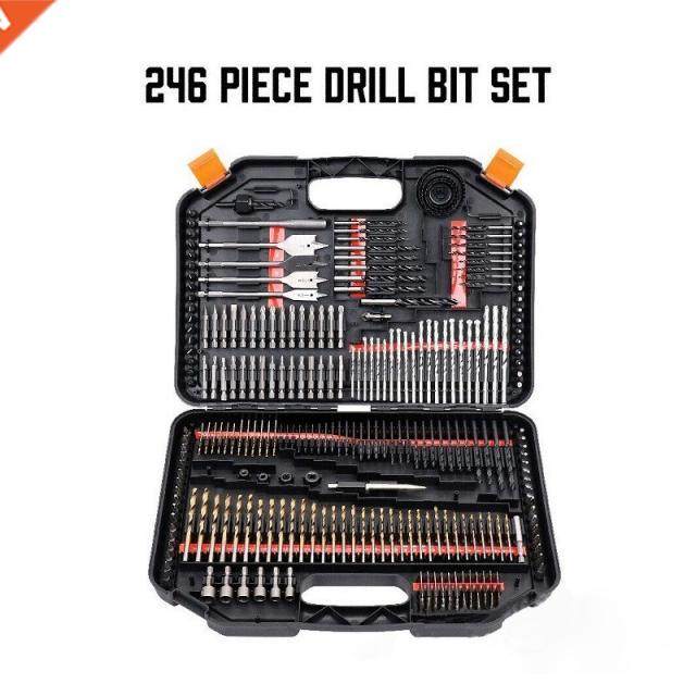 HSS 246pcs Drill Bit Set Tool Combination Kit Woodworking Fl