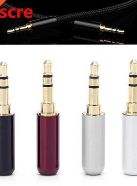 4 Pcs 3 Pole 3.5mm Audio Gold-Plated Headphone Plug RCA Conn