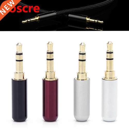 4 Pcs 3 Pole 3.5mm Audio Gold-Plated Headphone Plug RCA Conn