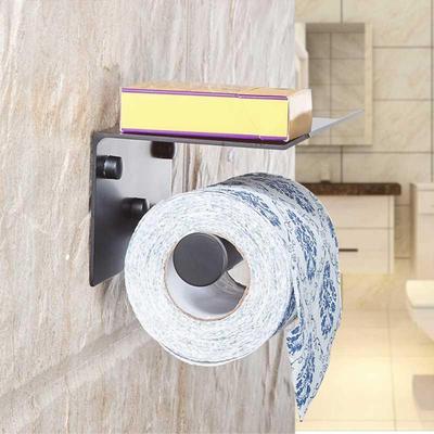 Toilet Paper Holder with Shelf Wall Mounted Mobile Phone Pap