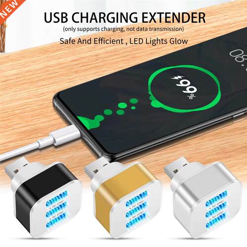 USB 2.0 HUB LED Port USB Splitter Extender Adapter Mobile P