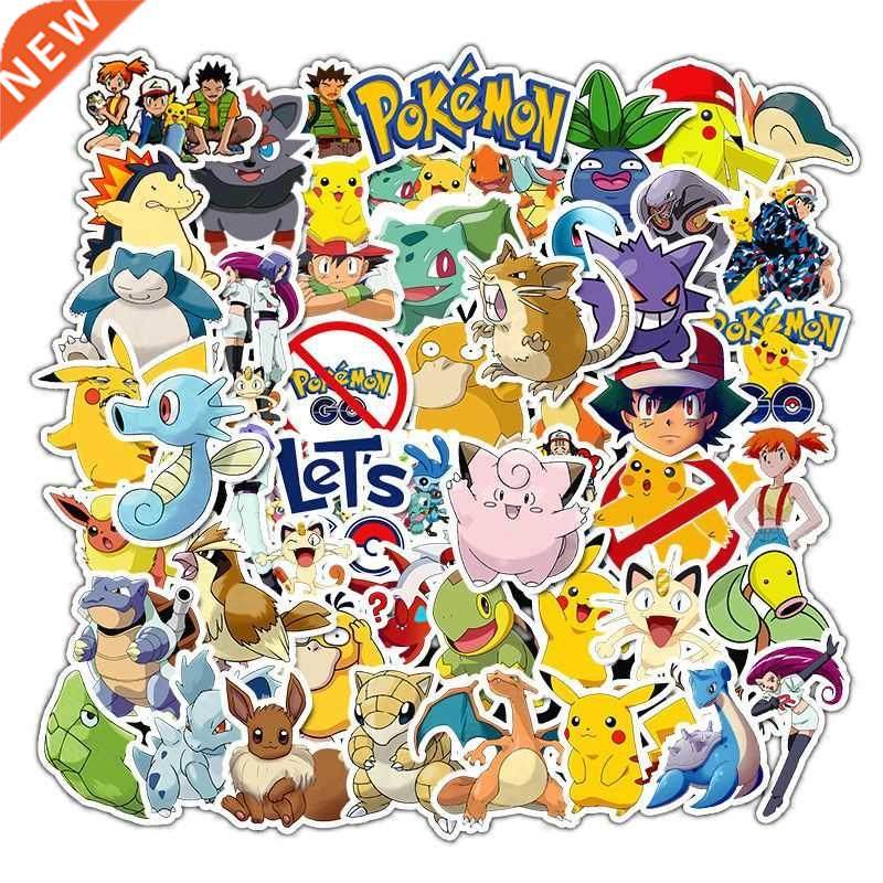 50pcs Cartoons Pikachu Stickers Anime Pokemon Stikers Skate
