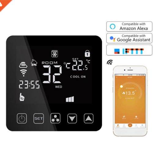 Wifi Central Air Conditioner Thermostat Fan Coil Cooling Hea