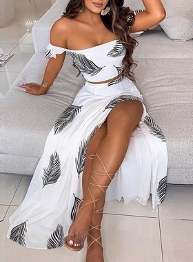 Plus Size Summer Two Piece Set Clothing Women 2021 Holiday F